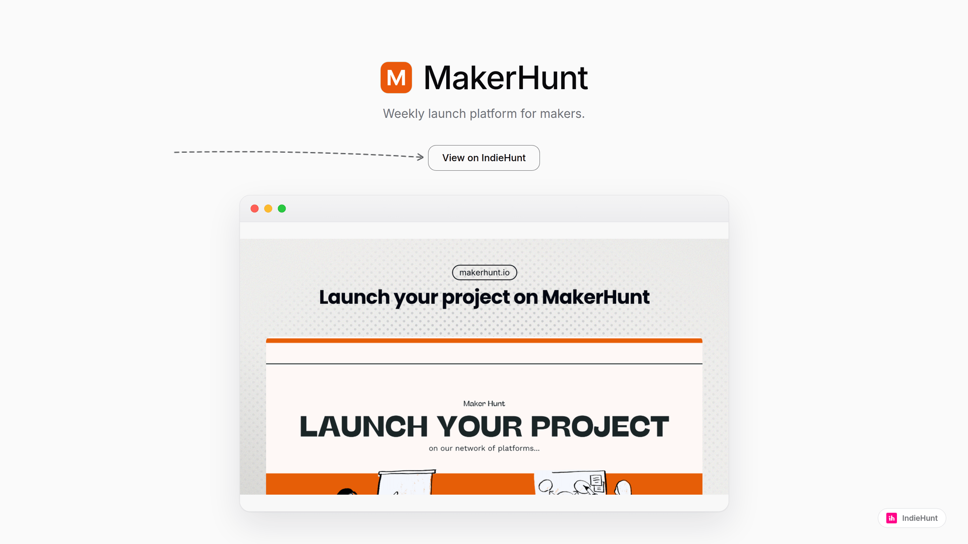 Launch Kit Arrow Hero launch graphic example for MakerHunt
