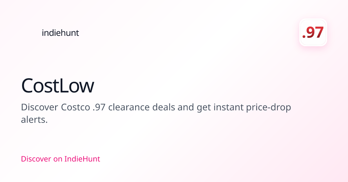 CostLow — Databases Tool | Pricing & Features | IndieHunt